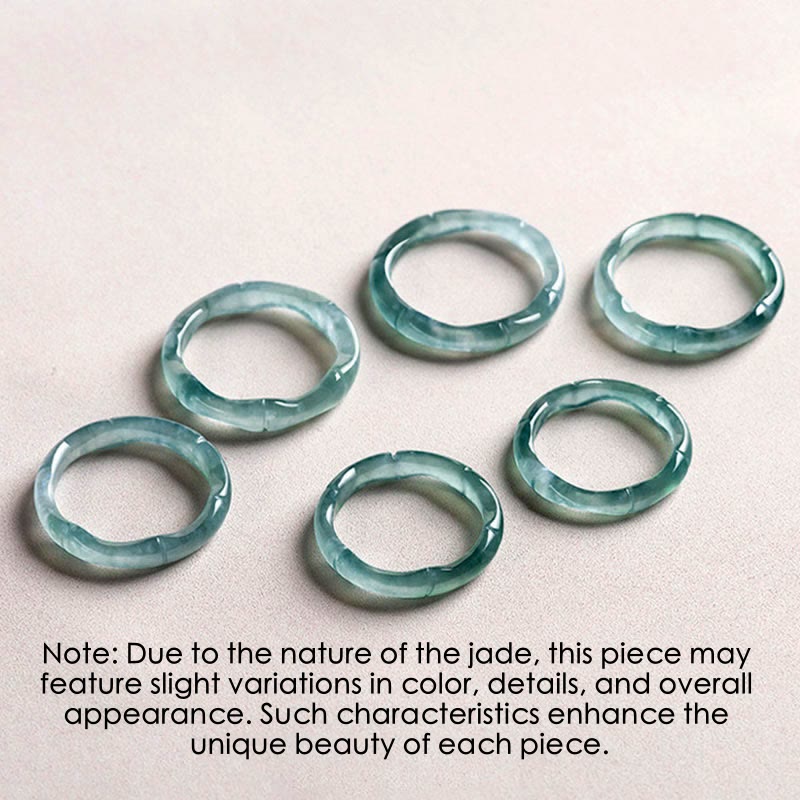Buddha Stones Natuurlijke jade bamboe Ring voor voorspoed en overvloed - image 9