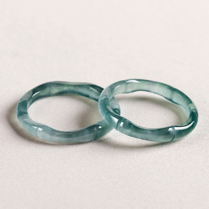 Buddha Stones Natuurlijke jade bamboe Ring voor voorspoed en overvloed - image 14