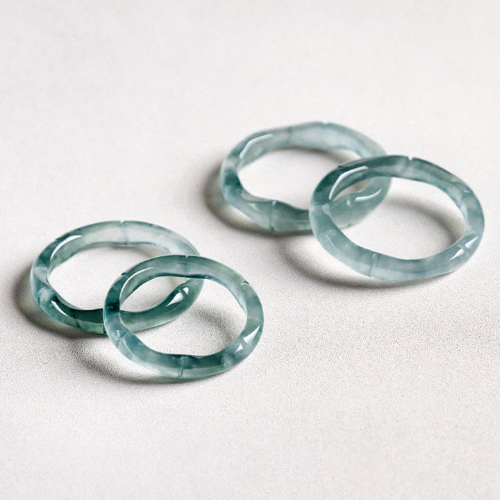 Buddha Stones Natuurlijke jade bamboe Ring voor voorspoed en overvloed - image 15
