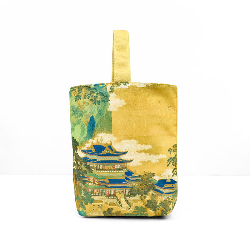 Buddha Stones Immortal Pavilions Roses Canvas Handtas - image 2