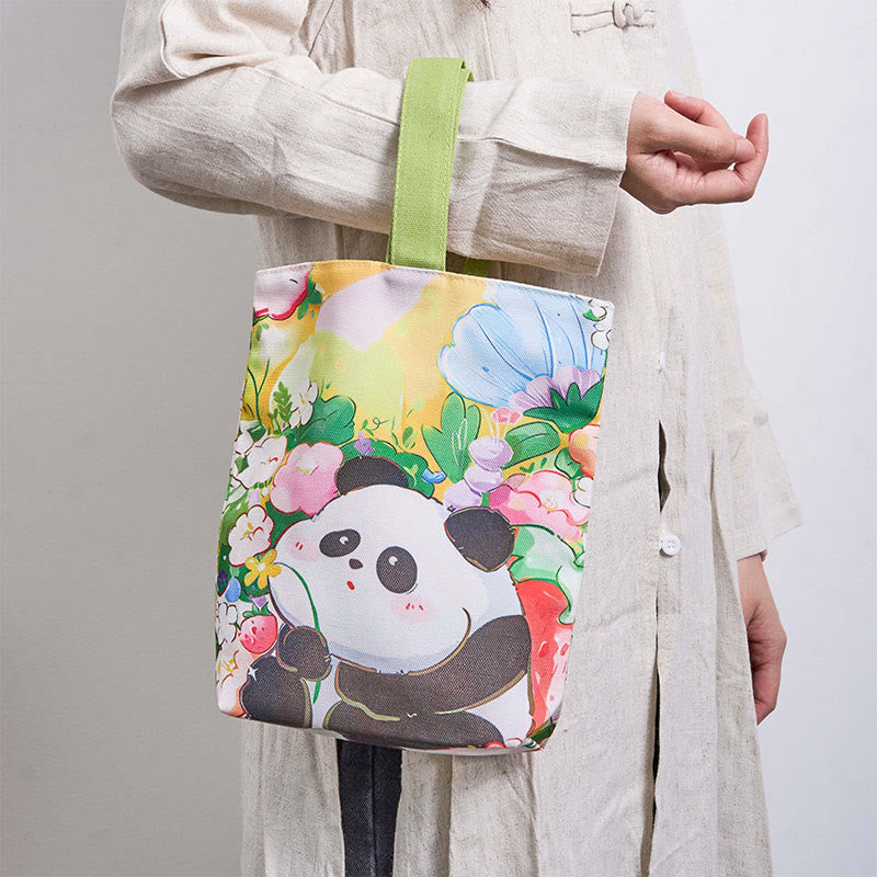 Buddha Stones Panda Orchid Loquat canvas Handtas - image 1