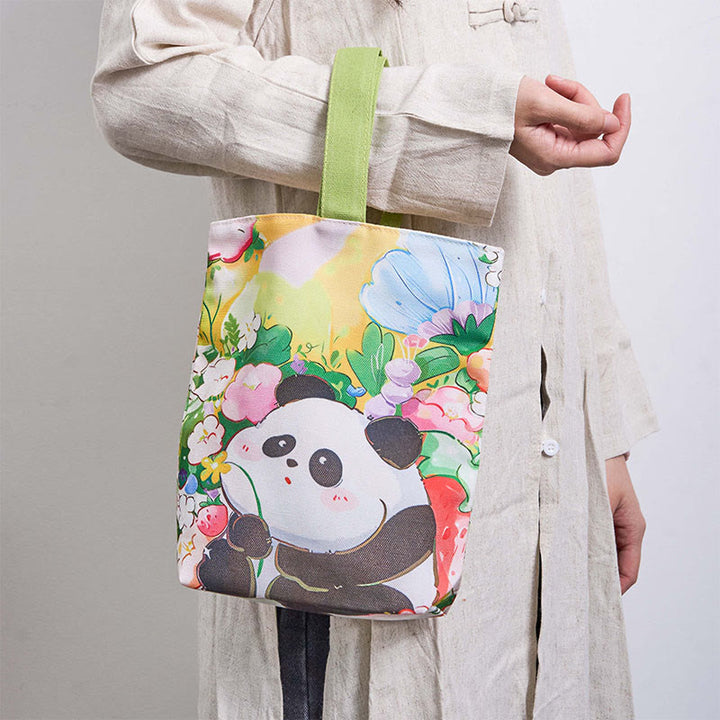 Buddha Stones Panda Orchid Loquat canvas Handtas - image 1