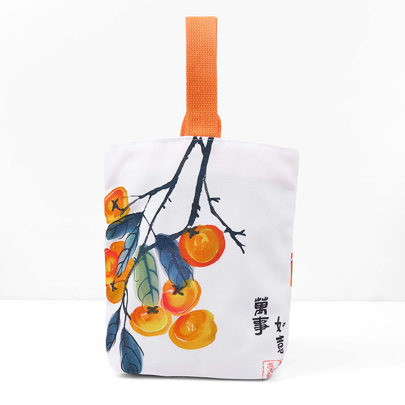Buddha Stones Persimmon Canvas Handtas - Kaki 15*8*22cm - image 0