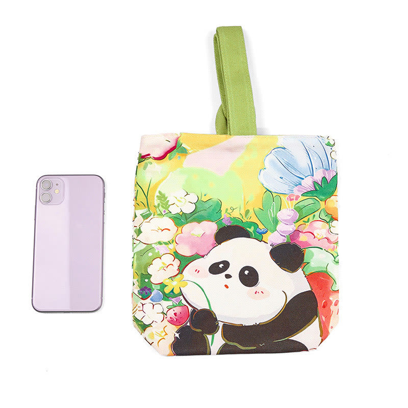 Buddha Stones Panda Orchid Loquat canvas Handtas - image 4