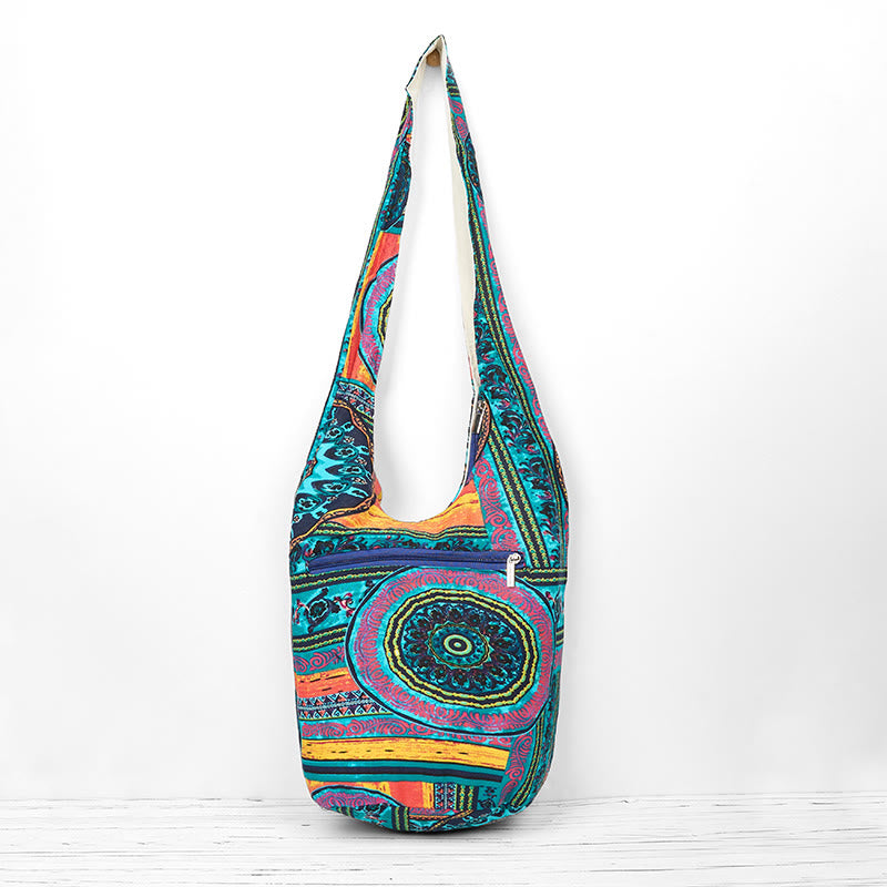 Buddha Stones Blauwe katoenen Schoudertas (crossbody) met Schoudertas - image 2