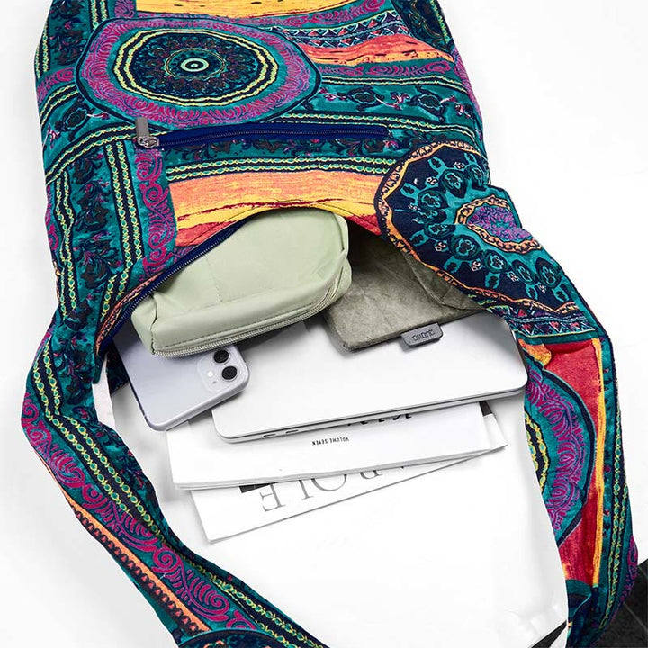 Buddha Stones Blauwe katoenen Schoudertas (crossbody) met Schoudertas - image 5