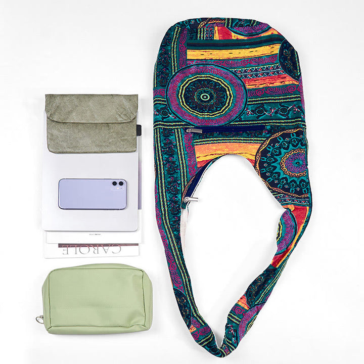 Buddha Stones Blauwe katoenen Schoudertas (crossbody) met Schoudertas - image 4