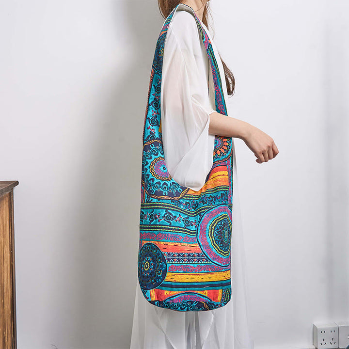 Buddha Stones Blauwe katoenen Schoudertas (crossbody) met Schoudertas - image 3