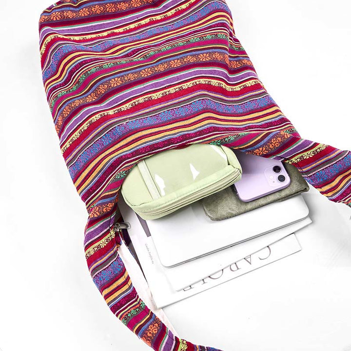 Buddha Stones Schoudertas (crossbody) met Schoudertas strepen - image 5