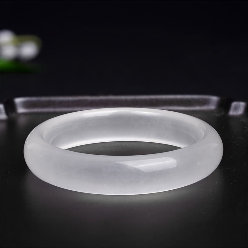 Buddha Stones Natuurlijke witte chalcedoon Bangle-armband met positieve uitstraling - image 2