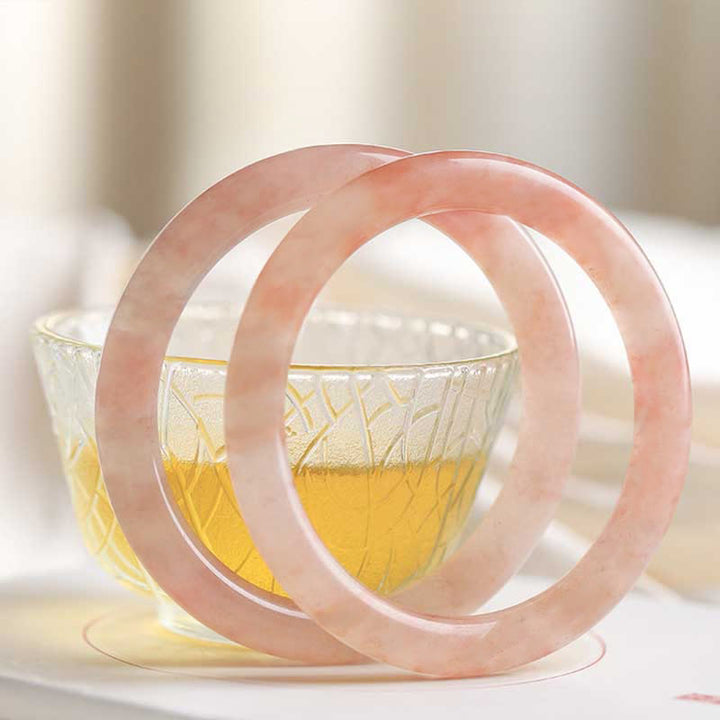Buddha Stones Roze gouden zijden jade Bangle-armband - image 9
