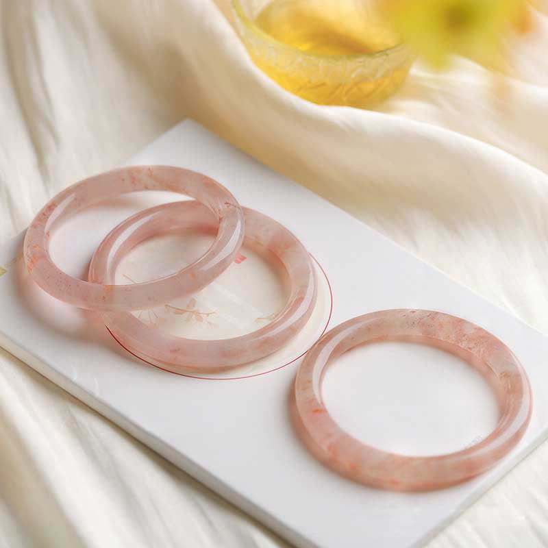 Buddha Stones Roze gouden zijden jade Bangle-armband - image 12