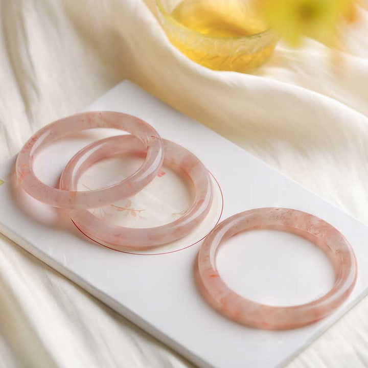 Buddha Stones Roze gouden zijden jade Bangle-armband - image 12