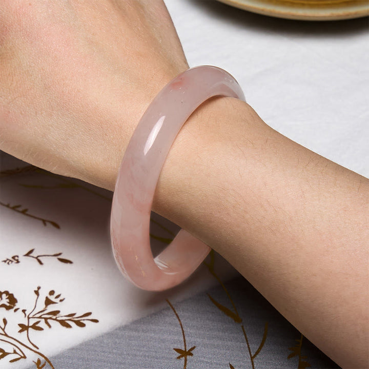 Buddha Stones Roze gouden zijden jade Bangle-armband - image 5