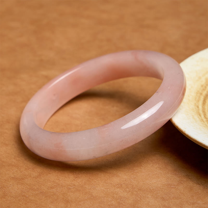 Buddha Stones Roze gouden zijden jade Bangle-armband - Vlak - 60-62 mm - image 0