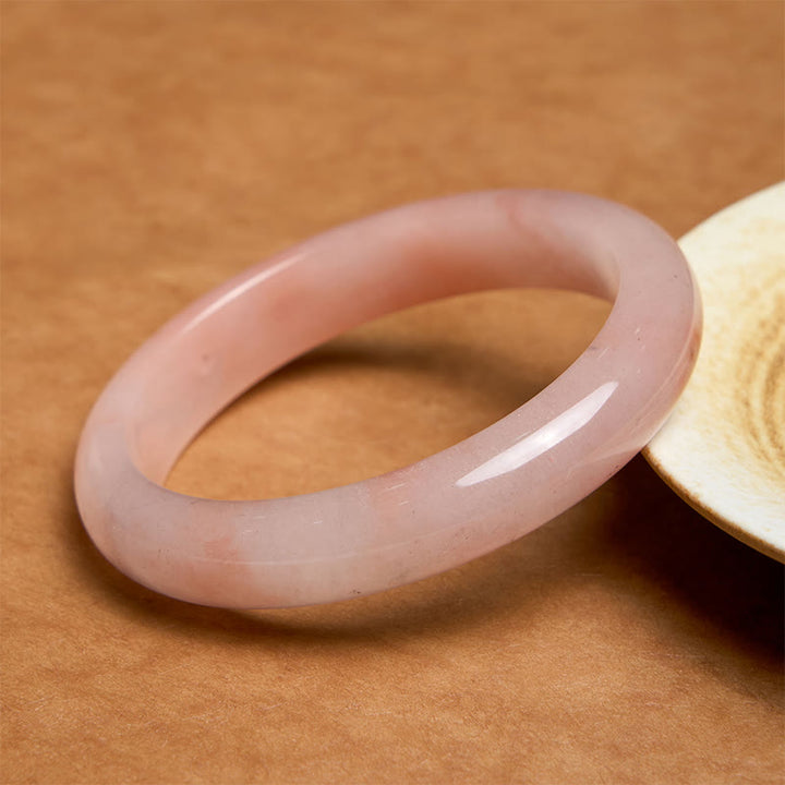 Buddha Stones Roze gouden zijden jade Bangle-armband - Vlak - 60-62 mm - image 0