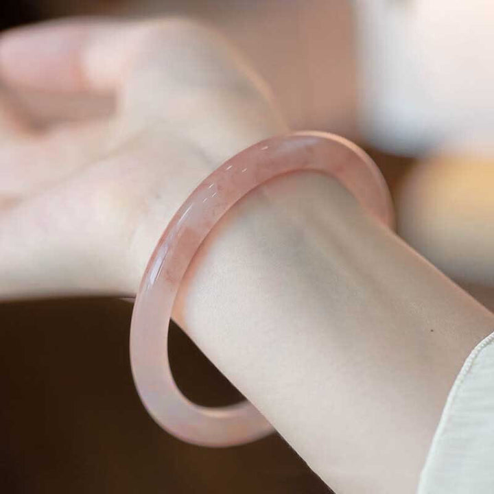 Buddha Stones Roze gouden zijden jade Bangle-armband - image 10