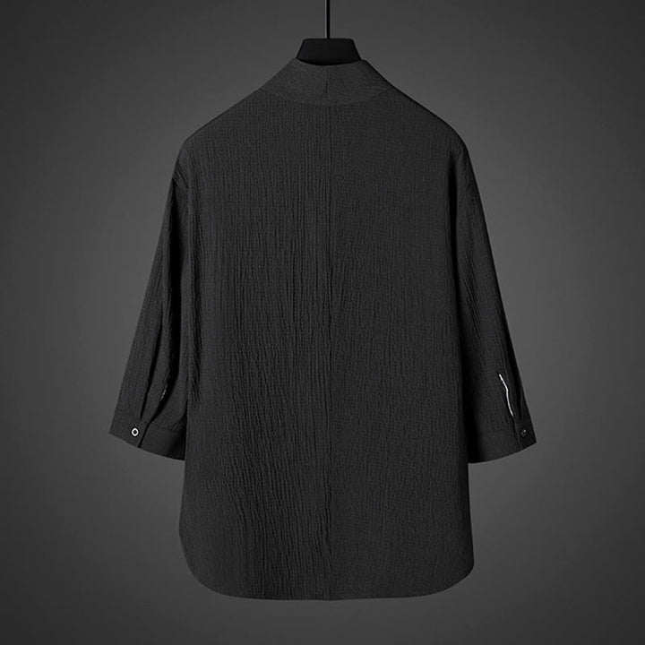Buddha Stones Casual herenoverhemd met V-hals en Mouwlengte - image 6