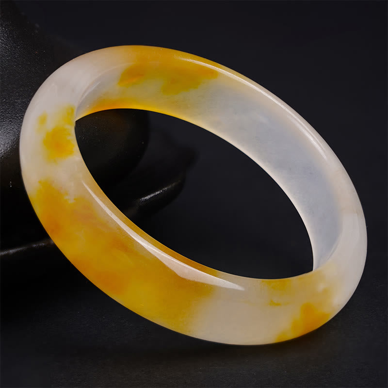 Buddha Stones Bangle-armband met gele chalcedoonmotief, symbool van harmonie en positiviteit. - image 3