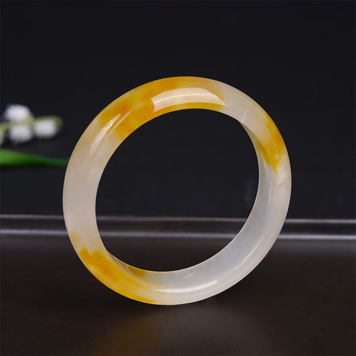 Buddha Stones Bangle-armband met gele chalcedoonmotief, symbool van harmonie en positiviteit. - image 2