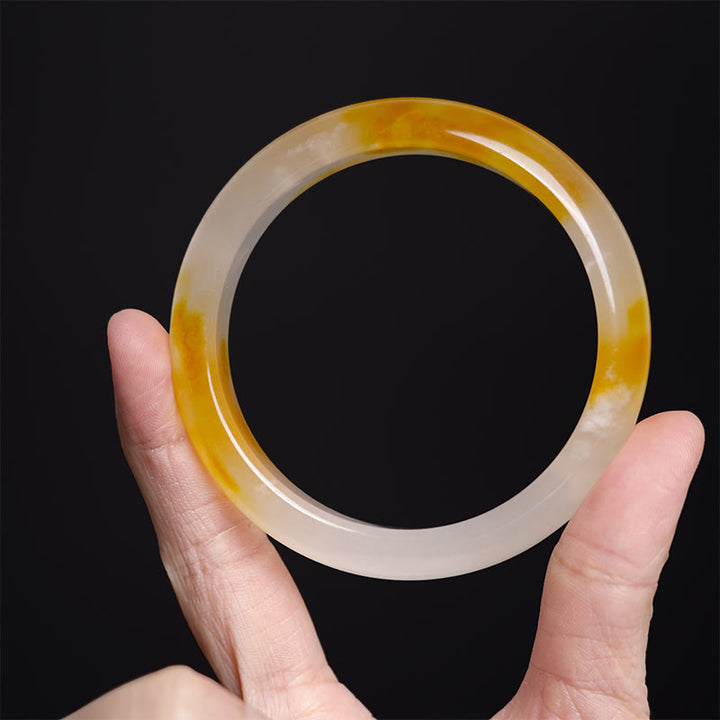 Buddha Stones Bangle-armband met gele chalcedoonmotief, symbool van harmonie en positiviteit. - image 5