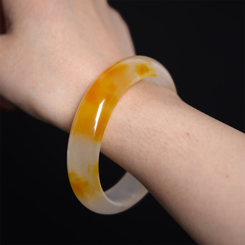 Buddha Stones Bangle-armband met gele chalcedoonmotief, symbool van harmonie en positiviteit. - image 4