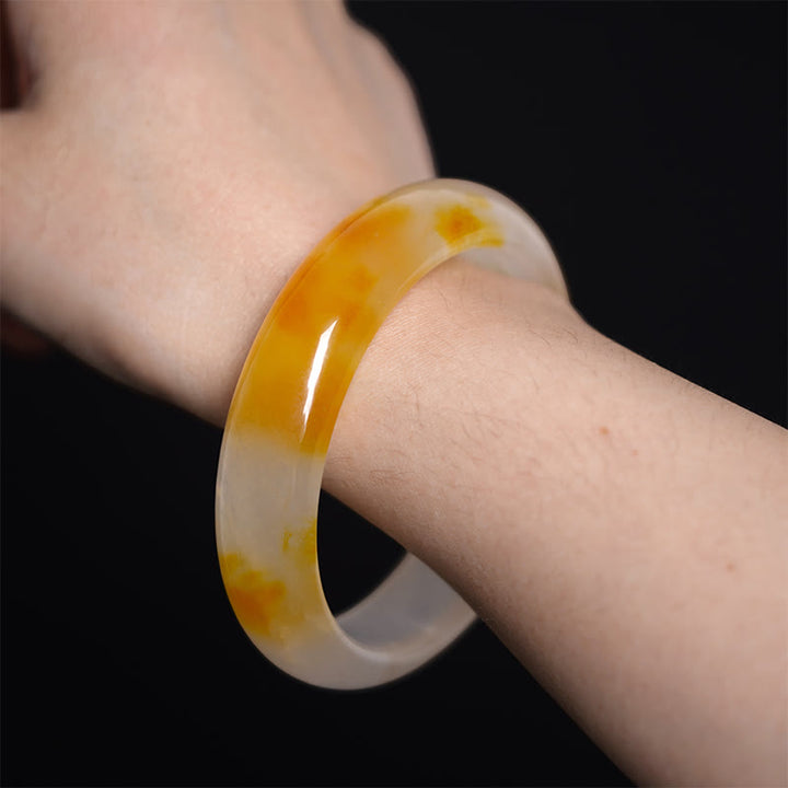 Buddha Stones Bangle-armband met gele chalcedoonmotief, symbool van harmonie en positiviteit. - image 4