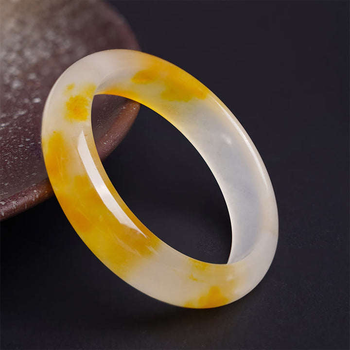 Buddha Stones Bangle-armband met gele chalcedoonmotief, symbool van harmonie en positiviteit. - 64 mm - image 0