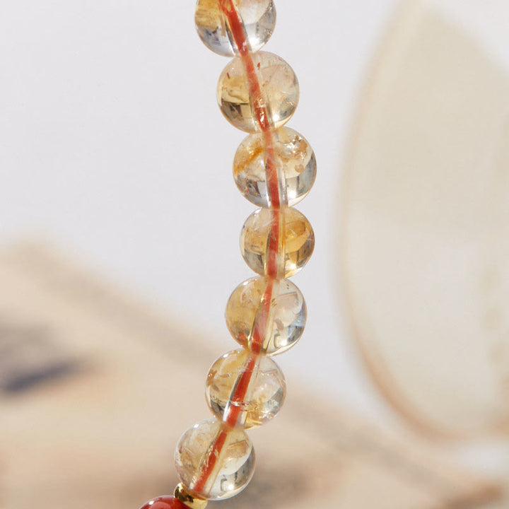Buddha Stones Natuurlijke citrien, rode agaat en groene chalcedoon Armband - image 3