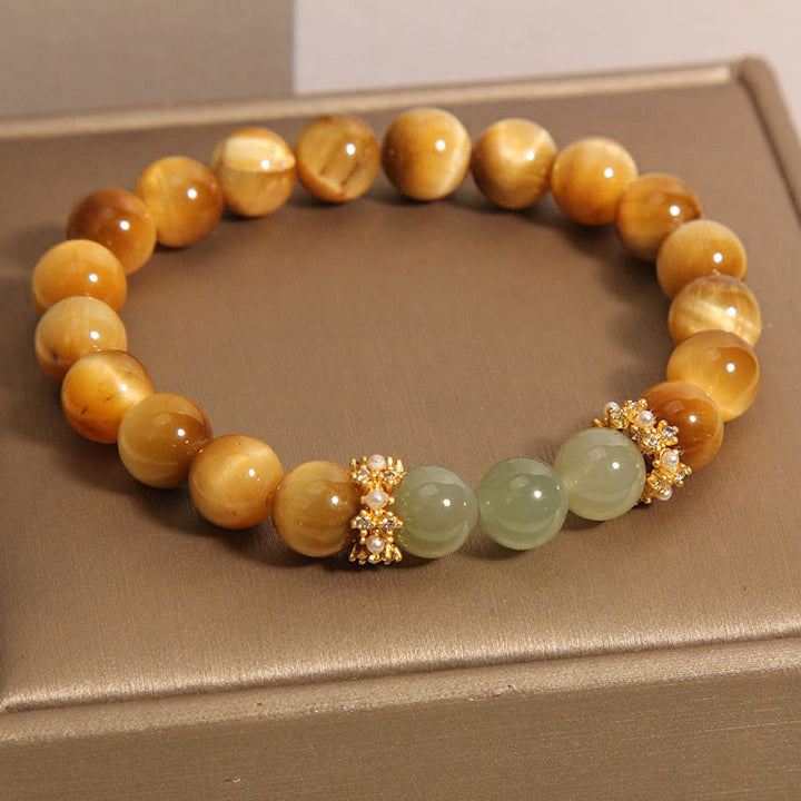 Buddha Stones Tijgeroog Jade Moed Armband - Tijgeroog (Polsomtrek: 15-19 cm) - image 0