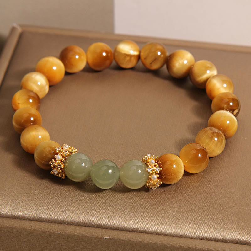 Buddha Stones Tijgeroog Jade Moed Armband - image 1