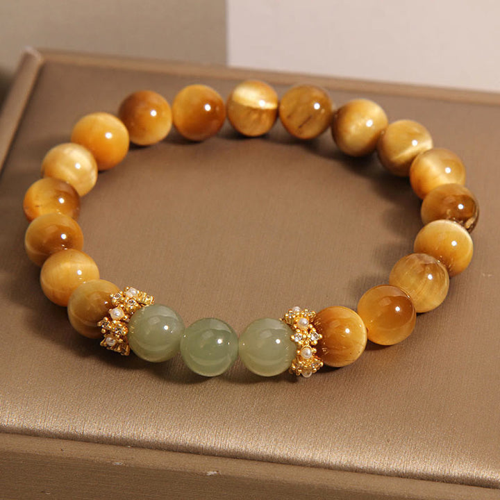 Buddha Stones Tijgeroog Jade Moed Armband - image 1