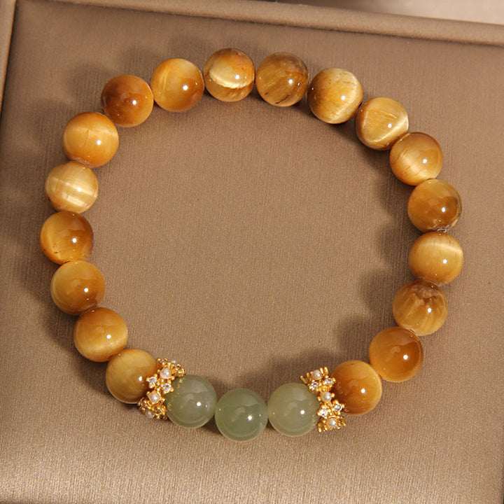 Buddha Stones Tijgeroog Jade Moed Armband - image 4