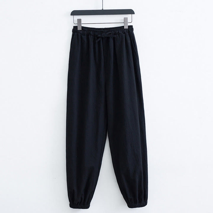 Casual harembroek voor heren met Zakken , effen katoen en Buddha Stones. - image 1