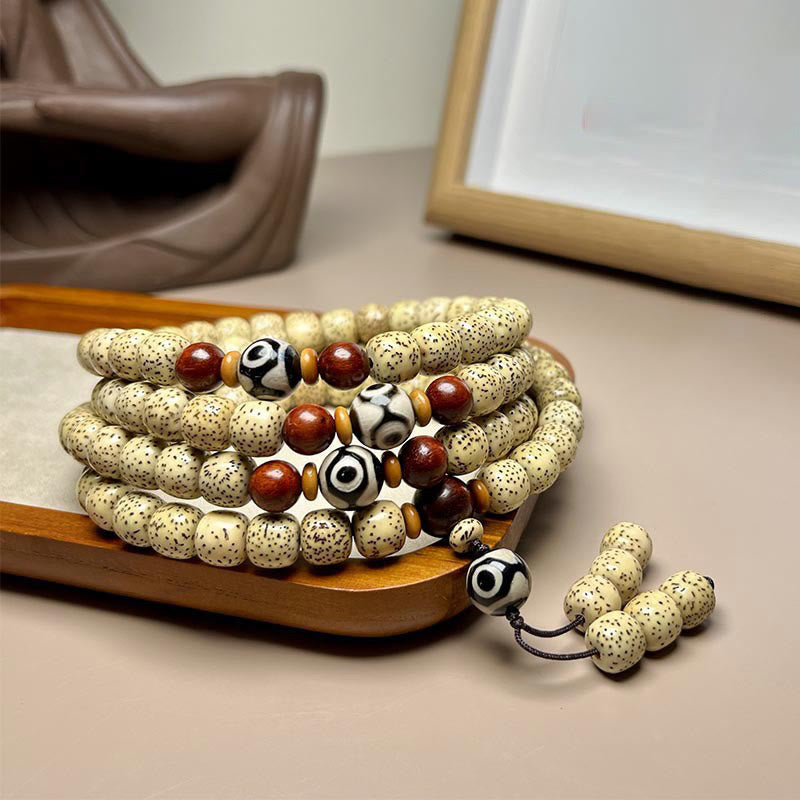 Buddha Stones 108 Mala kralen Bodhi Seed Dzi kralen Armband om boze geesten te weren - 9* 10mm Bodhizaad - image 0