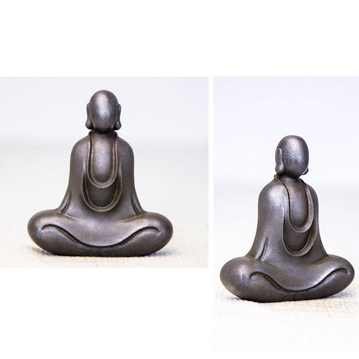 Buddha Stones Tibetaanse Boeddha Beeldje van IJzerpoeder Roest Gegoten Hars Bureaudecoratie - image 27