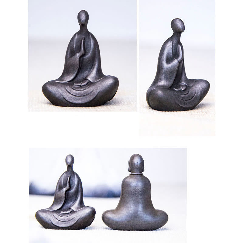 Buddha Stones Tibetaanse Boeddha Beeldje van IJzerpoeder Roest Gegoten Hars Bureaudecoratie - image 33