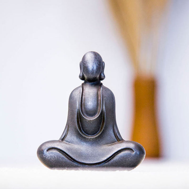 Buddha Stones Tibetaanse Boeddha Beeldje van IJzerpoeder Roest Gegoten Hars Bureaudecoratie - image 25