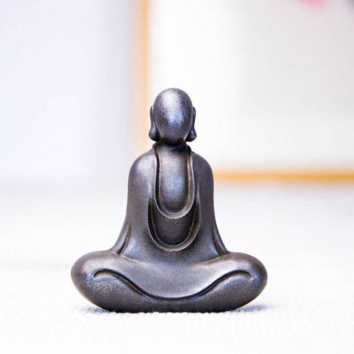 Buddha Stones Tibetaanse Boeddha Beeldje van IJzerpoeder Roest Gegoten Hars Bureaudecoratie - image 26