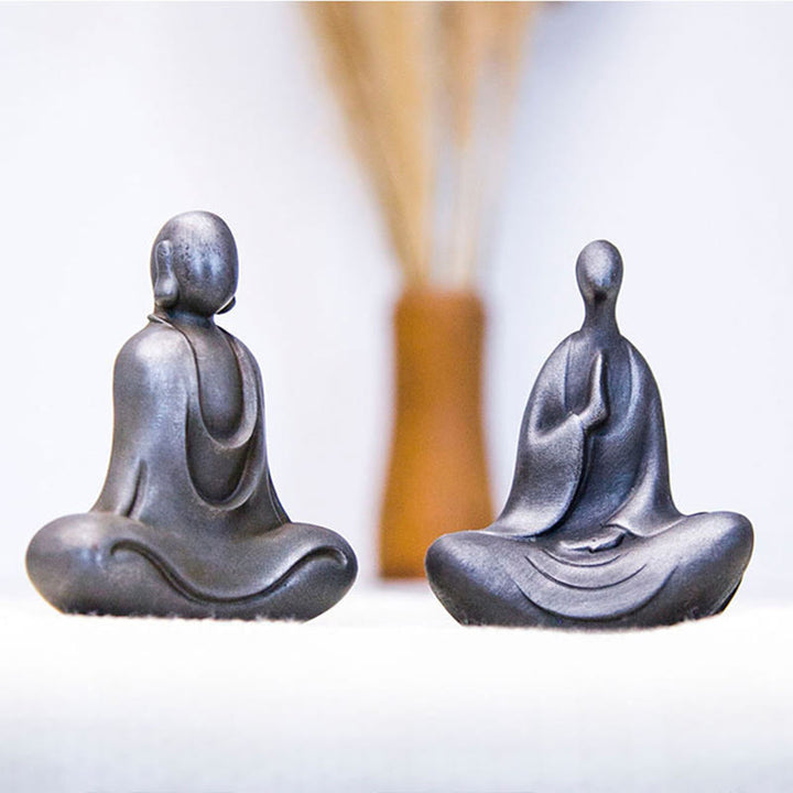 Buddha Stones Tibetaanse Boeddha Beeldje van IJzerpoeder Roest Gegoten Hars Bureaudecoratie - image 32