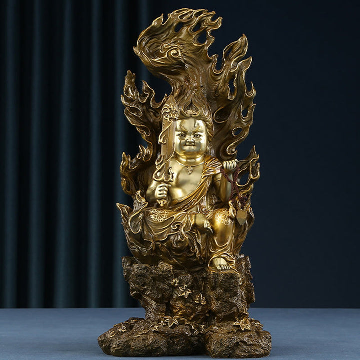 Buddha Stones Acalanatha Boeddha beeldje, Sereniteit, koperen beeld, huisgeschenk, decoratie - Acalanatha Boeddha 15*12.5*33cm - image 0