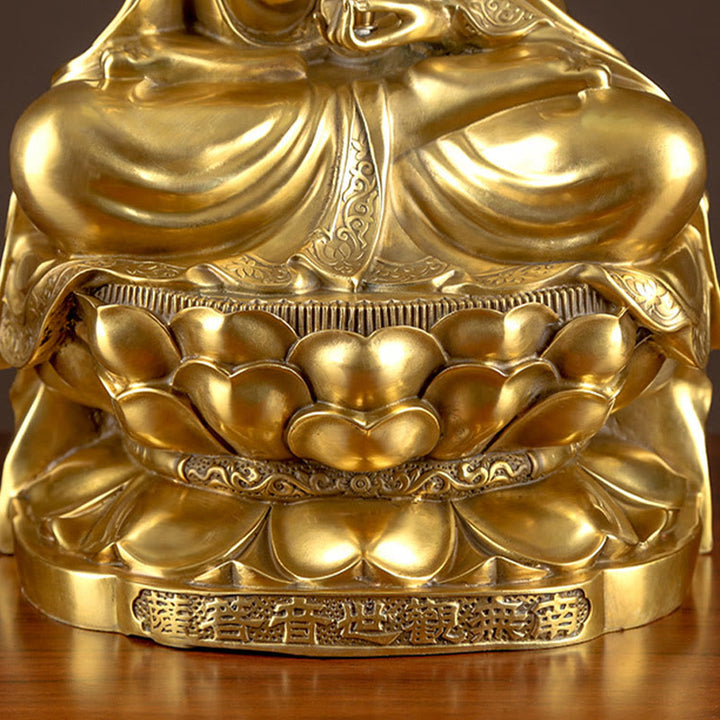Buddha Stones Kwan Yin Avalokitesvara Rijkdom Messing Koperen Beeldje Home Bureau Decoratie - image 10