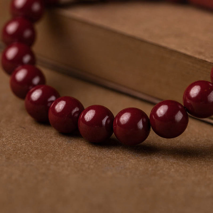 Buddha Stones Natuurlijke cinnaber hart Sutra Armband - image 5
