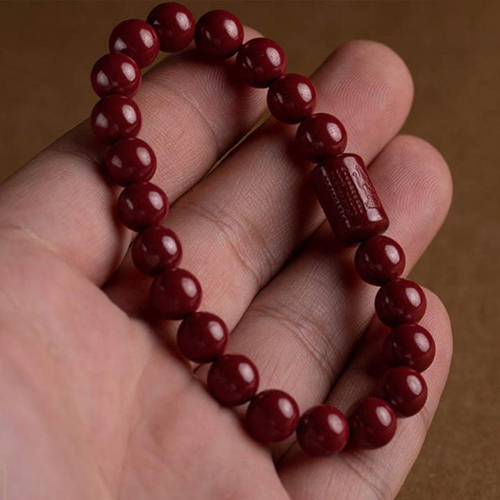 Buddha Stones Natuurlijke cinnaber hart Sutra Armband - image 10