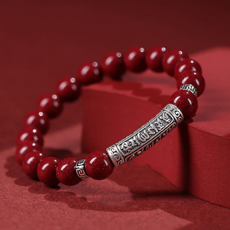 Buddha Stones Cinnabar 999 Sterling Zilveren Armband met Zes Ware Woorden - image 8