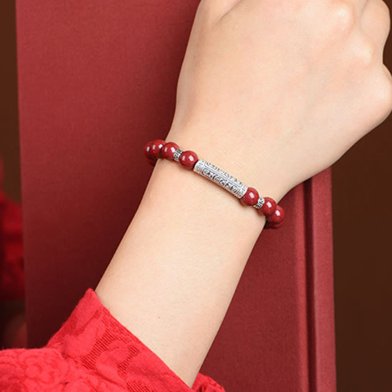 Buddha Stones Cinnabar 999 Sterling Zilveren Armband met Zes Ware Woorden - image 4