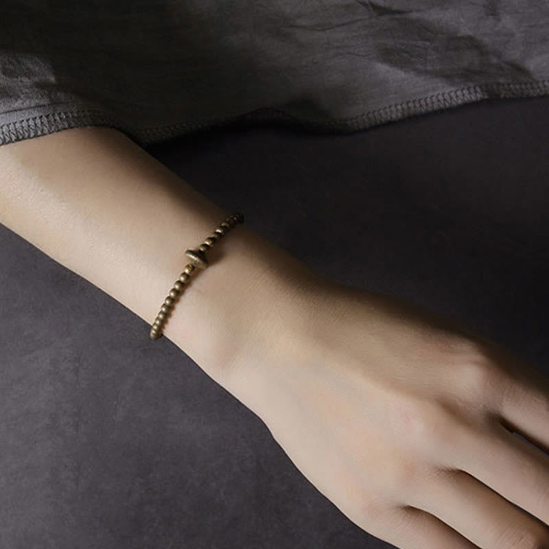 Buddha Stones Vintage koperen messing Armband met symbool voor rijkdom. - image 8