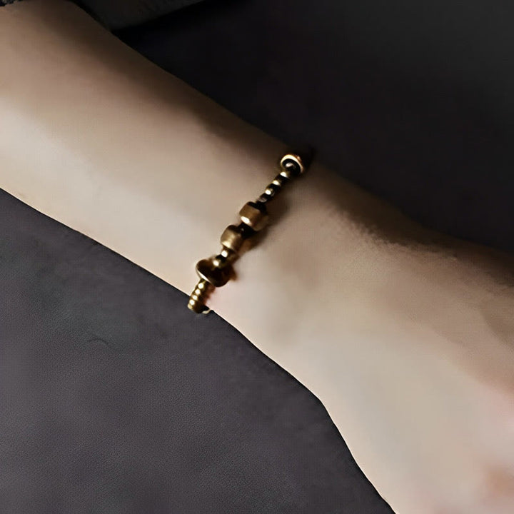 Buddha Stones Vintage koperen messing Armband met symbool voor rijkdom. - image 4