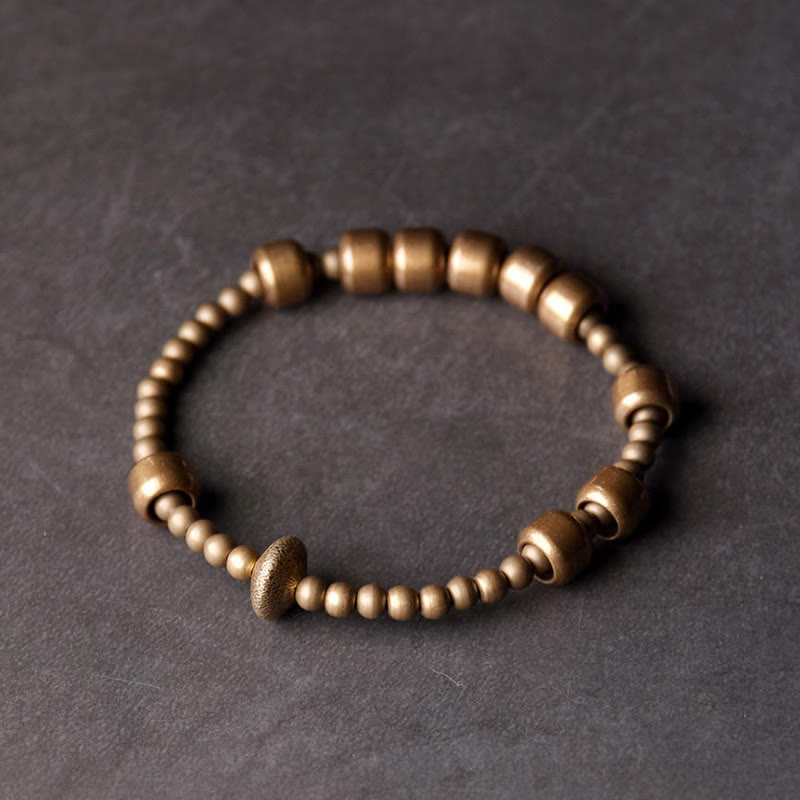 Buddha Stones Vintage koperen messing Armband met symbool voor rijkdom. - 17-17,6 cm - image 0