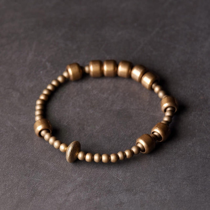 Buddha Stones Vintage koperen messing Armband met symbool voor rijkdom. - 17-17,6 cm - image 0